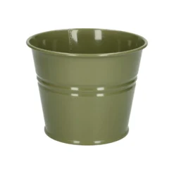 Bloempot, zink, olijfgroen, Ø14,5 cm