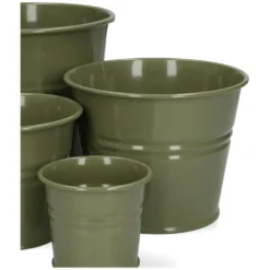 Bloempot, zink, olijfgroen, Ø14,5 cm