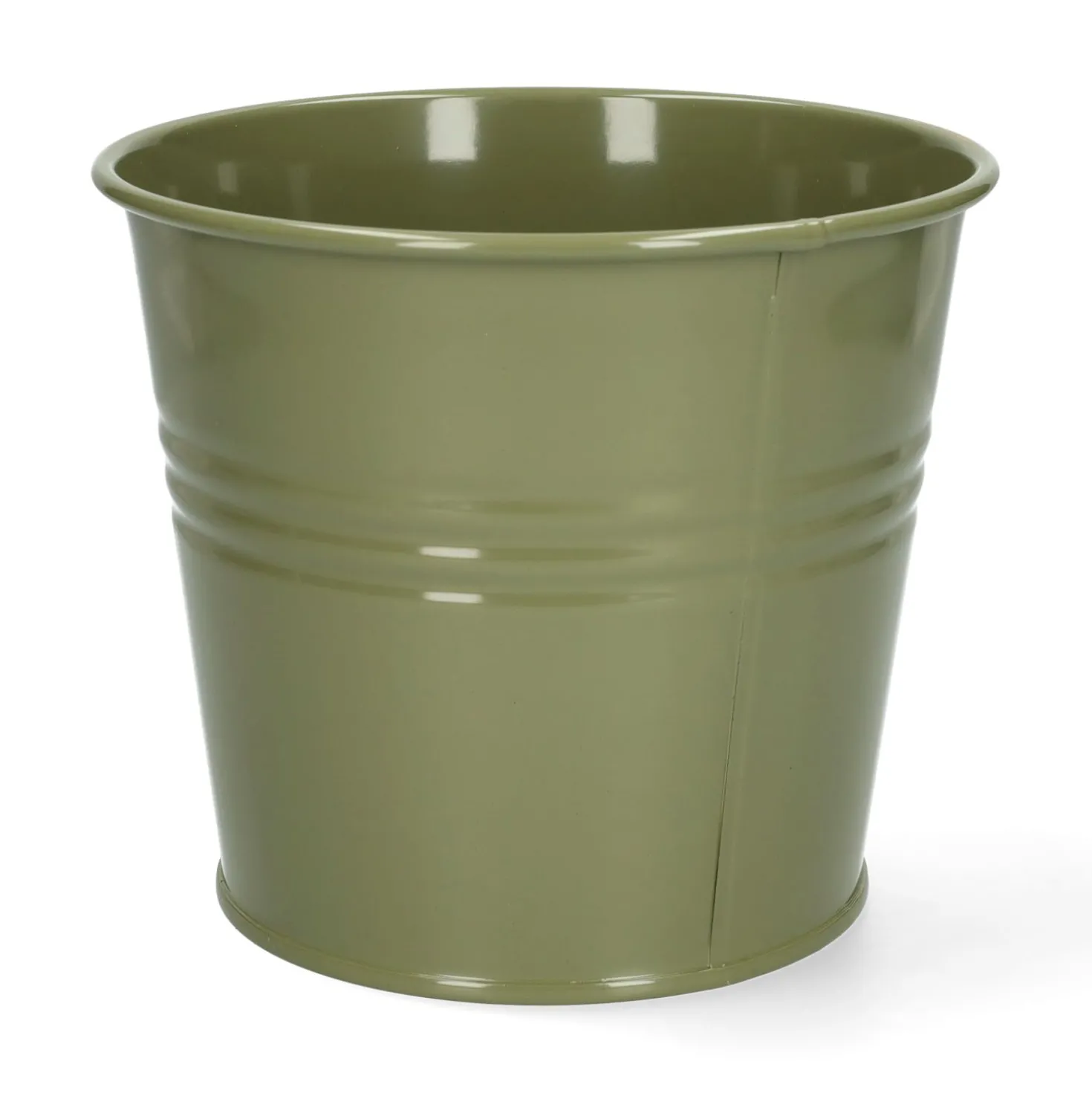 Bloempot, zink, olijfgroen, Ø17 cm