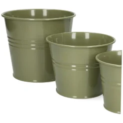 Bloempot, zink, olijfgroen, Ø17 cm