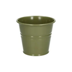 Bloempot, zink, olijfgroen, Ø11 cm