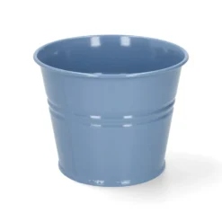 Bloempot, zink, zeeblauw, Ø14,5 cm