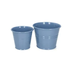 Bloempot, zink, zeeblauw, Ø11 cm