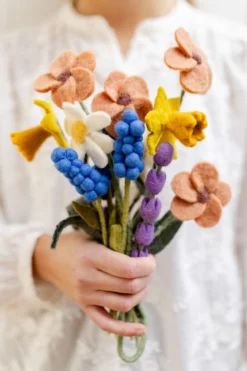 Bloem, vilt, narcis, geel, 24 cm