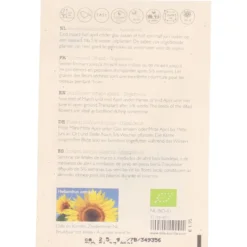 Bloemzaden, biologisch, zonnebloem, 2.5 g