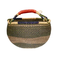 Bolgamand/boodschappen tas, savannegras, gekleurd, Ø 36 cm