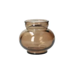 Bolvormige vaas, gerecycled glas, bruin, Ø11 cm