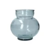 Bolvormige vaas, gerecycled glas, blauw, Ø14,2 cm