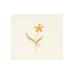 Bord, aardewerk, handbeschilderde bloem, Ø22 cm