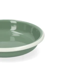 Bord diep, emaille, grijsgroen/wit, Ø14 cm