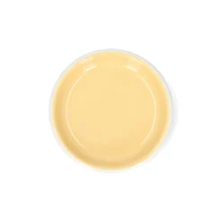 Bord diep, emaille, lichtgeel/wit, Ø14 cm