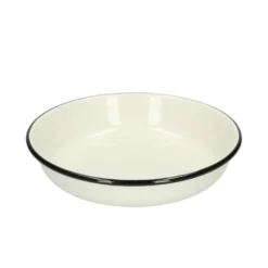 Bord diep, emaille, zwart/wit, Ø 19 cm
