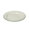 Bord, emaille, groengrijs/wit, Ø 22 cm
