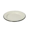 Bord, emaille, zwart/wit, Ø 22 cm