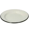 Bord, emaille, zwart/wit, Ø 26 cm