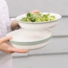 Bord pasta, emaille, groengrijs/wit, Ø 23 cm