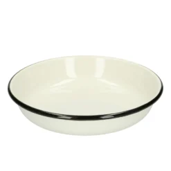 Bord pasta, emaille, zwart/wit, Ø 23 cm