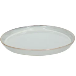 Bord reactieve glazuur, steengoed, grijs, Ø 26 cm