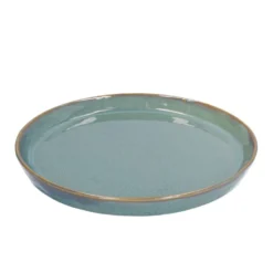 Bord reactieve glazuur, steengoed, groen, Ø 20,5 cm