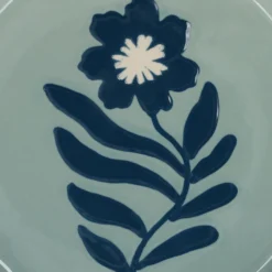 Bord, steengoed, blauw, cosmosbloem, Ø16 cm