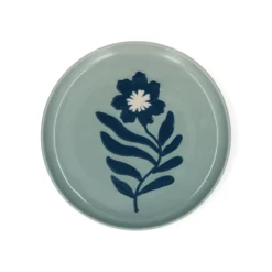 Bord, steengoed, blauw, cosmosbloem, Ø16 cm