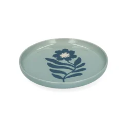 Bord, steengoed, blauw, cosmosbloem, Ø16 cm