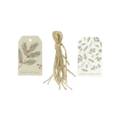 Cadeaulabels, kerstgroen, papier, 10 stuks