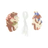 Cadeaulabels, papier, silhouet knuffelende dieren, 10 stuks