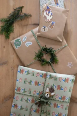 Cadeaulabels, papier, silhouet knuffelende dieren, 10 stuks