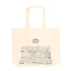 Canvas tas, Dille & Kamille, bio-katoen, gevels, groot, 48 x 40 x 10 cm