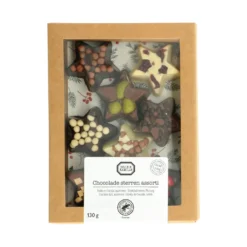 Chocolade kerststerren, 8 stuks, ca. 130 gram