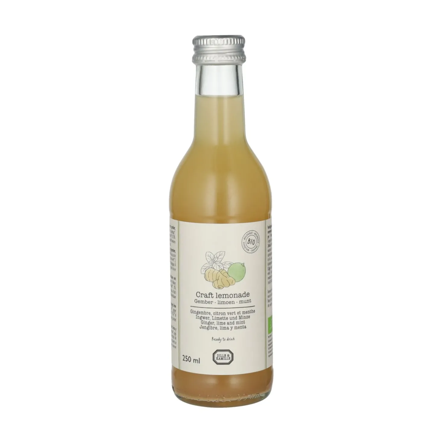 Craft limonade, biologisch, gember/limoen/munt, 250 ml