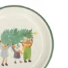 Diep bord, emaille, dieren met kerstboom, Ø14 cm