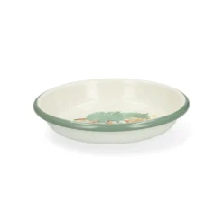 Diep bord, emaille, dieren met kerstboom, Ø14 cm