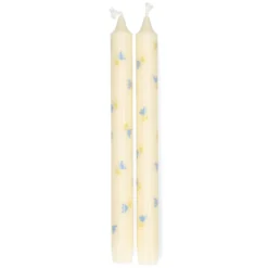 Dinerkaarsen, met bloemen, 25 cm, 2 stuks