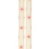 Dinerkaarsen, roze bloemen, 25 cm, set van 2