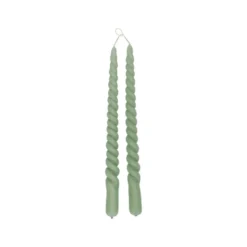 Dinerkaars gedraaid, celadon groen, 29 cm, set van 2