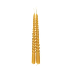 Dinerkaars gedraaid, zonnig geel, 29 cm, set van 2