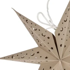 3D kerstster middel, papier, zandkleur, Ø35 cm