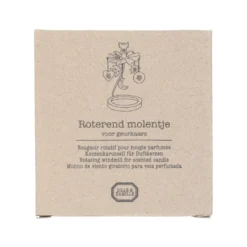 Draaiend molentje voor geurkaars, metaal, goudkleurig