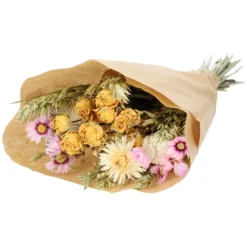 Droogbloemen, gemengd boeket, pastel mix