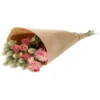 Droogbloemen, gemengd boeket, naturel/roze