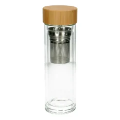Dubbelwandige infusiefles, hittebestendig glas, 400 ml