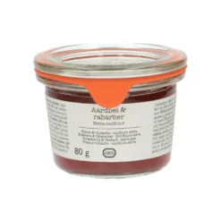 Extra-confituur, aardbei & rabarber, 80 gram