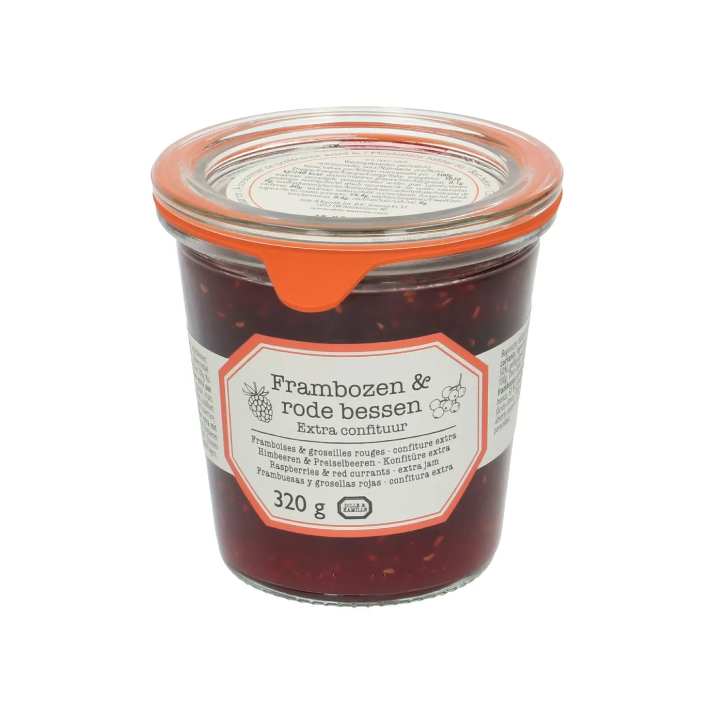 Extra-confituur, frambozen & bessen, 320 gram