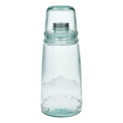 Fles met glas, recycled glas