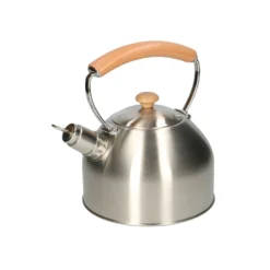 Fluitketel, rvs met houten handvat, 2.5 liter