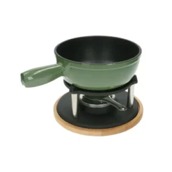 Fonduepan, gietijzer, groen