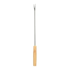 Fonduevork, rvs met houten handvat
