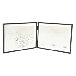 Fotolijst tweeluik, metaal, zwart, 2x 18 x 13 cm